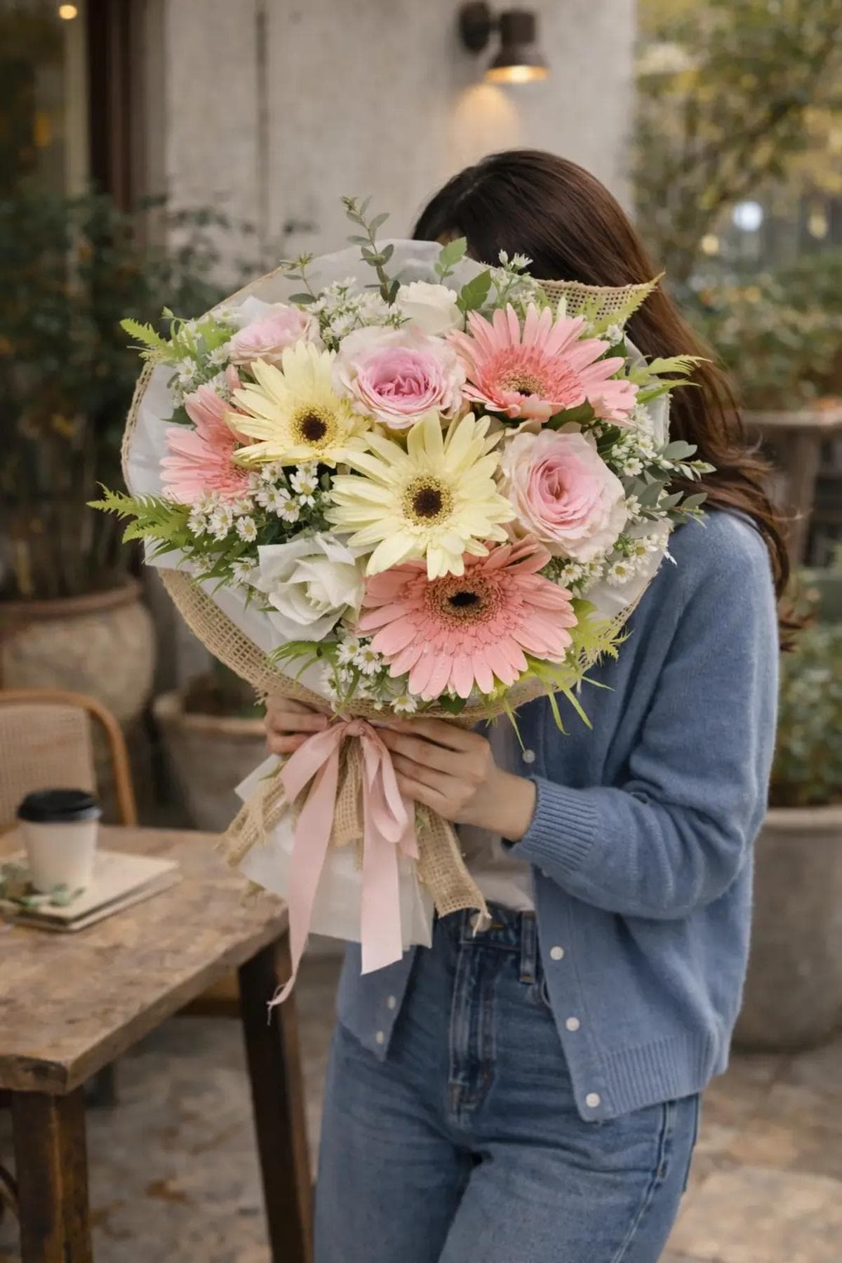 A vibrant mixed bouquet made with fresh featured flowers, supporting blooms, and seasonal greenery for a full, balanced look. Wrapped with quality paper and finished with a ribbon. Perfect for birthdays, congratulations, anniversaries, or any moment you want to make special.