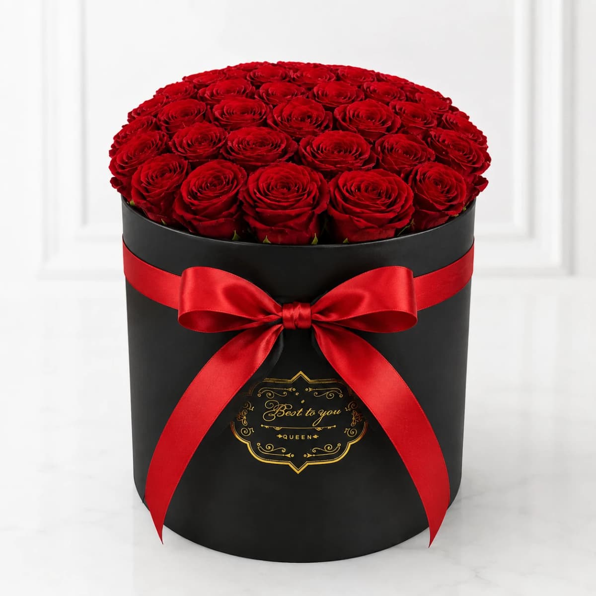 Red Roses in Black Box