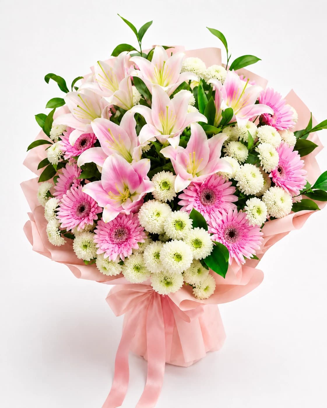 Soft Pastel Dream | Lilies with Gerberas & Mums