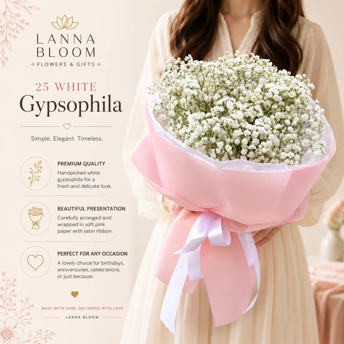 Elegant Baby's Breath Bouquet Gypsophila