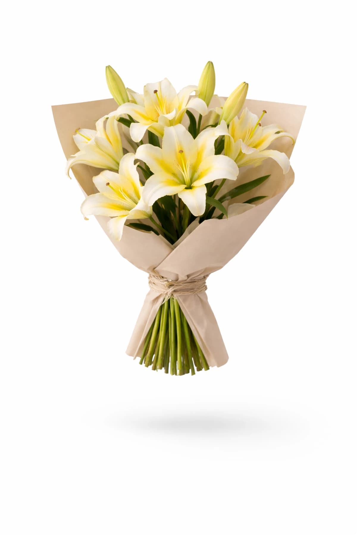 A bright and cheerful bouquet of yellow lilies, symbolizing happiness and positivity.
Fresh, vibrant, and elegantly arranged.
Perfect for celebrations, thank-you gifts, or sending warm wishes.