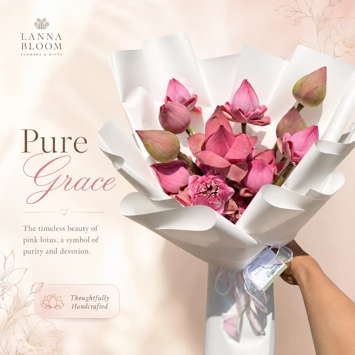 Elegant Pink Lotus Bouquet