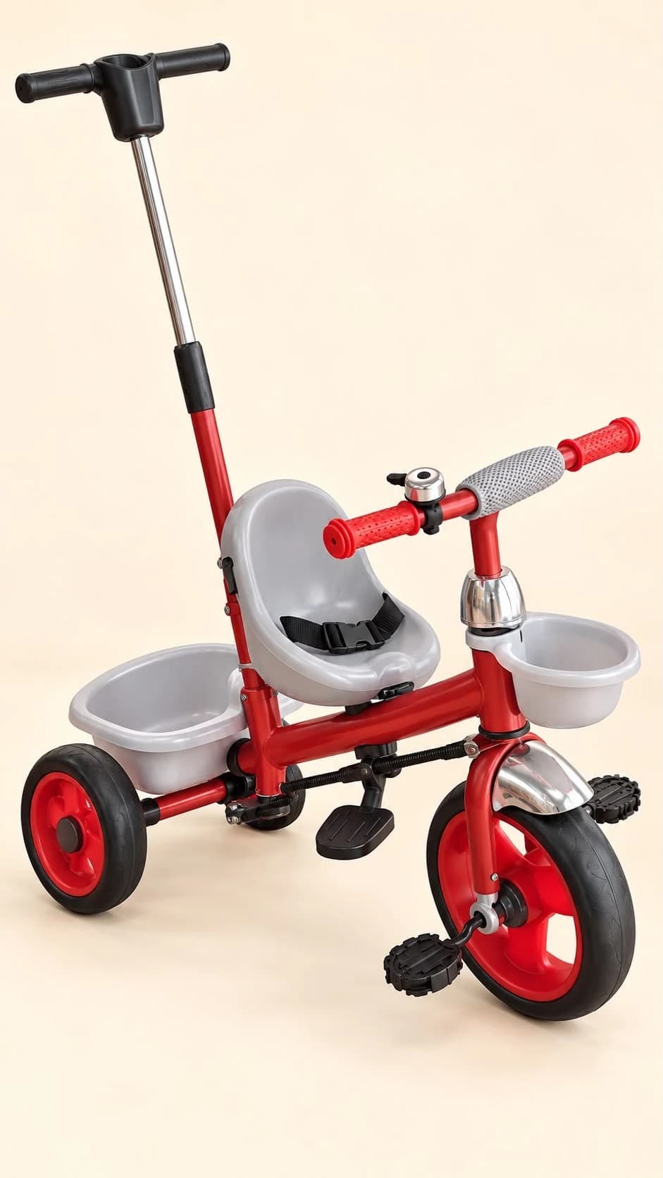 Red children's bicycle for birthday gift